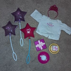 American Girl Birthday LOT Cake, Shirt, Balloons, Present